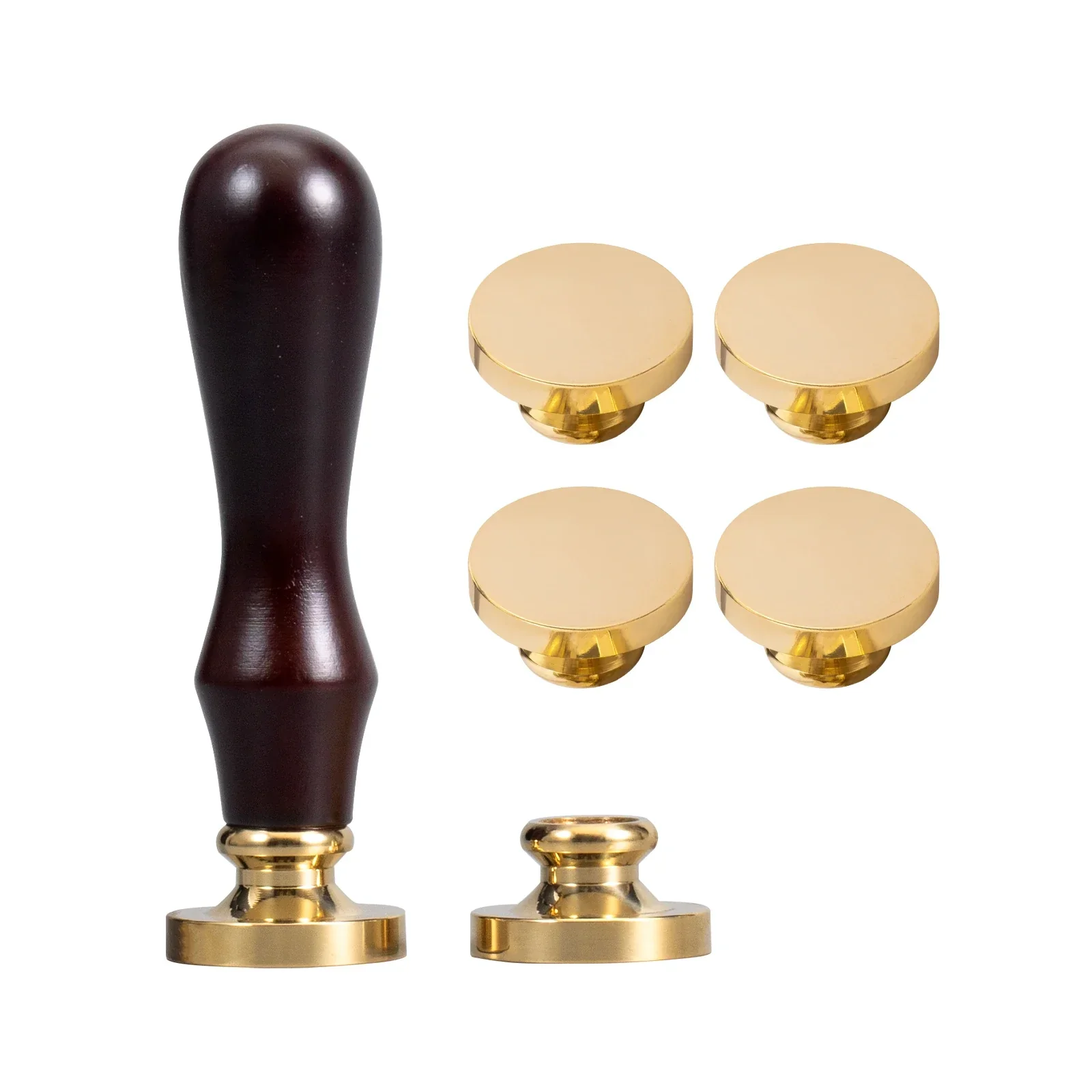 Wax seal stamp handle with detachable blank brass stamp heads